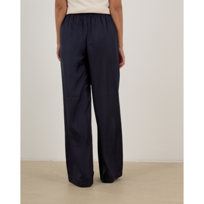 Róhe Zijde Wide Leg Pantalon Navy