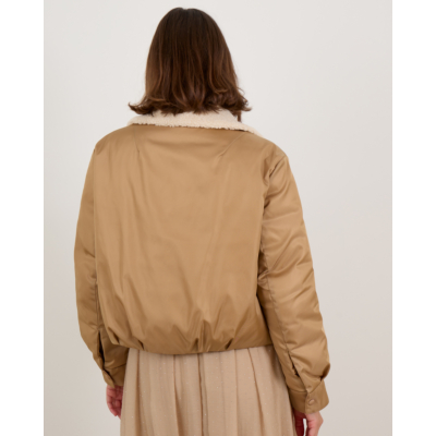 Luisa Cerano Reversible Bomber Jack Camel Met Bontkraag