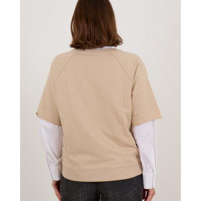 Luisa Cerano Sweater Korte Mouw Met Strass steentjes