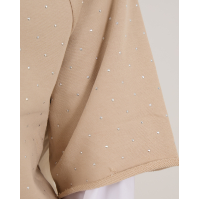 Luisa Cerano Sweater Korte Mouw Met Strass steentjes