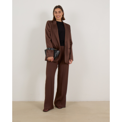 Forte Forte Glanzende Pantalon Chocolate