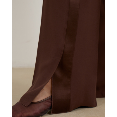 Forte Forte Glanzende Pantalon Chocolate