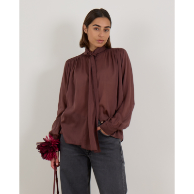 Forte Forte Blouse Lange Mouw Chocolate