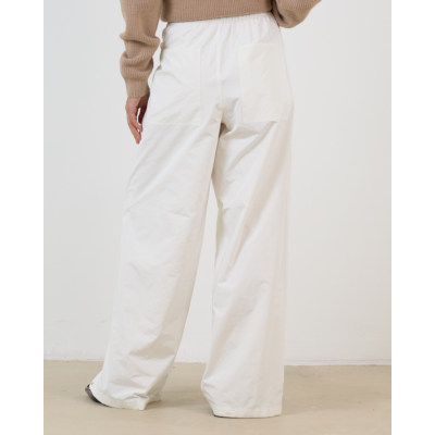 Tibi Nylon Pull On Jogger met Drukknopen Wit