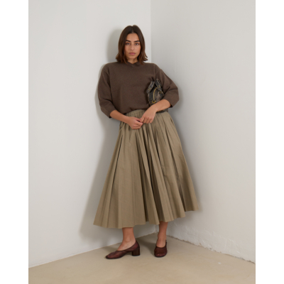 6397 Cashmere Sweater Kortemouw En V-hals Mud