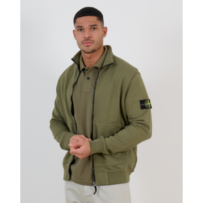 Stone Island Track Jacket Cotton Fleece Military Green
