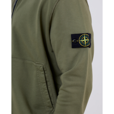 Stone Island Track Jacket Cotton Fleece Military Green