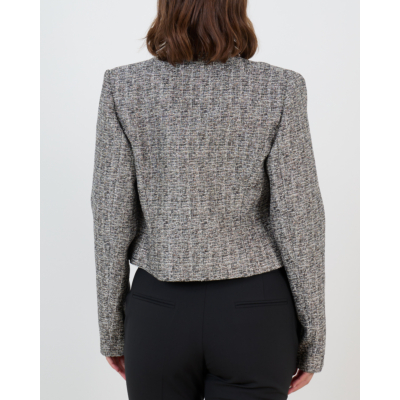 Iro Sanny Tweed Blazer met Ronde Hals Zilver