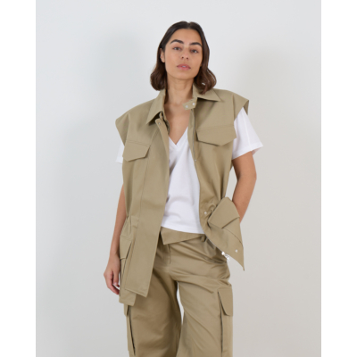 Iro Iziel Lang Gilet Zand