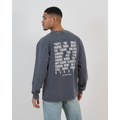 Hopeium L/S Tekst Printed Shirt met Lange Mouwen Grijs