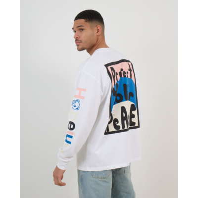 Hopeium Protect Your Peace Tee Lange Mouwen Wit