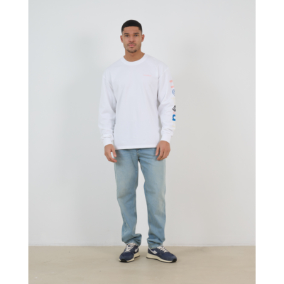 Hopeium Protect Your Peace Tee Lange Mouwen Wit