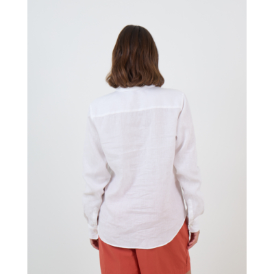 Aspesi Linnen Blouse Laneg Mouw Wit