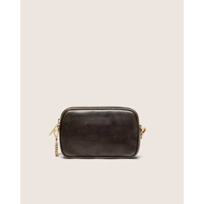 Golden Goose Mini Star Bag Distressed dark-brown leather Star