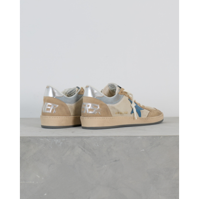 Golden Goose Ball Star Suede Sneaker met Blauwe Details Marble Silver