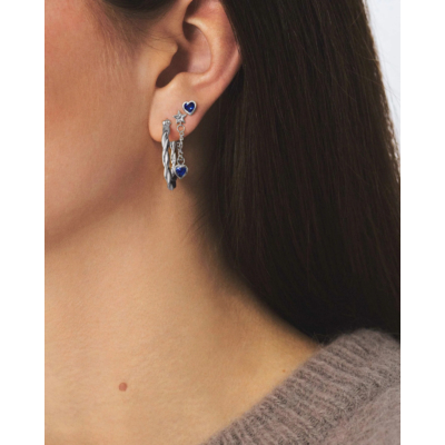 Anna + Nina Single Platonic Love Stud Silver