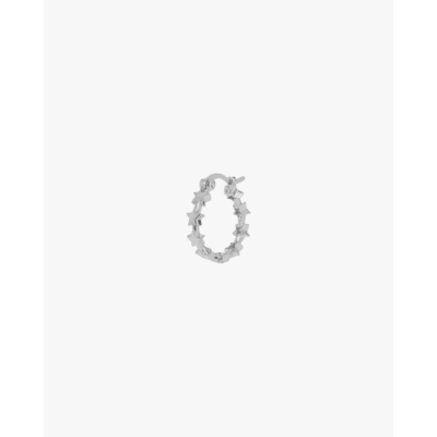 Anna + Nina Single Stars Align Hoop Earring Silver