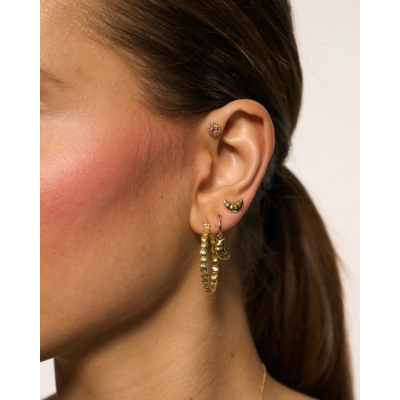 Anna + Nina Large Madeleine Hoop Earrings Gold Plated