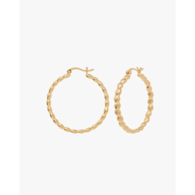 Anna + Nina Large Madeleine Hoop Earrings Gold Plated