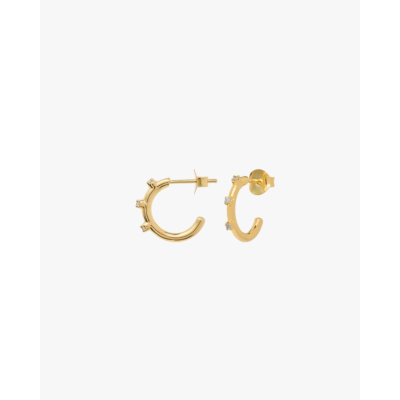 Anna + Nina Small Lumière Hoop Earrings Gold Plated