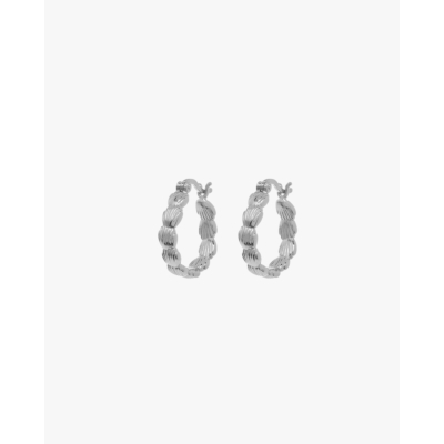 Anna + Nina Small Madeleine Hoop Earrings Silver