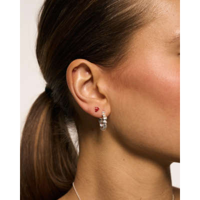 Anna + Nina Small Madeleine Hoop Earrings Silver