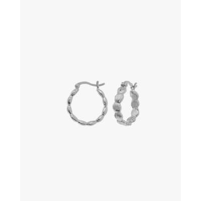 Anna + Nina Small Madeleine Hoop Earrings Silver