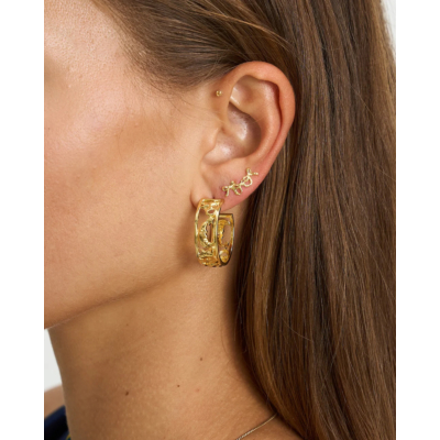 Anna + Nina Single Grand Entrance Stud Gold Plated