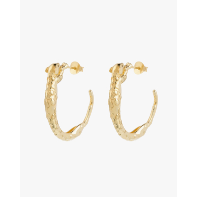 Anna + Nina Big Wild Arc Hoop Earrings Gold Plated