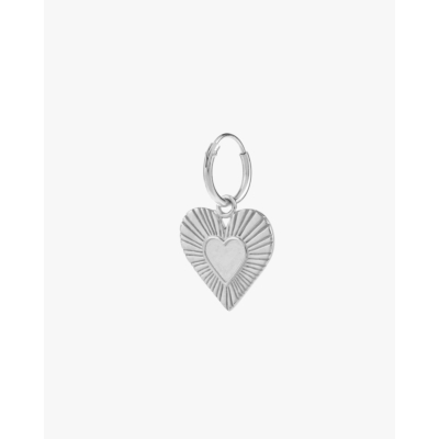 Anna + Nina Single Rhapsody Love Ring Earring Silver