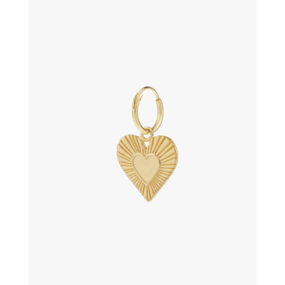 Anna + Nina Translate Single Rhapsody Love Ring Earring Gold Plated to Dutch
