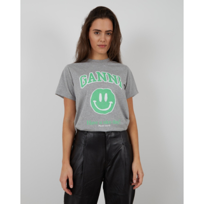 Ganni Jersey T-shirt gray green