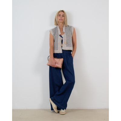 Forte Forte Tweed Gilet Blauw