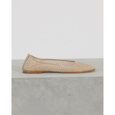 Dear Frances Balla Mesh Pump Crystal Beige