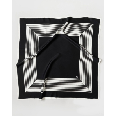 Le scarf Silk Scarf NO.2 Black