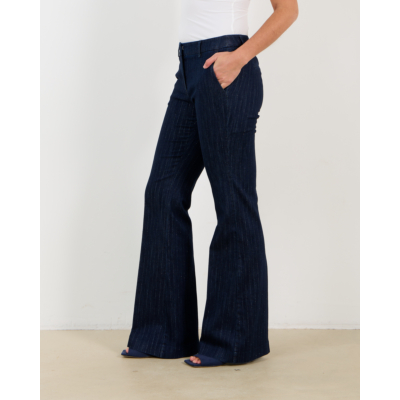 Luisa Cerano Pantalon denim pinstripe