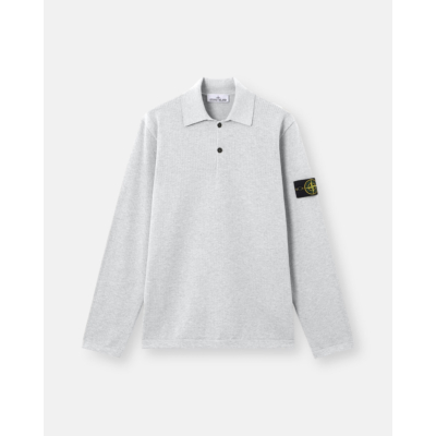 Stone Island Polo Lange Mouw Pearl Grey Melange
