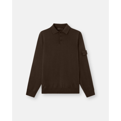 Stone Island Ghost Polo Long Sleeve Dark Brown