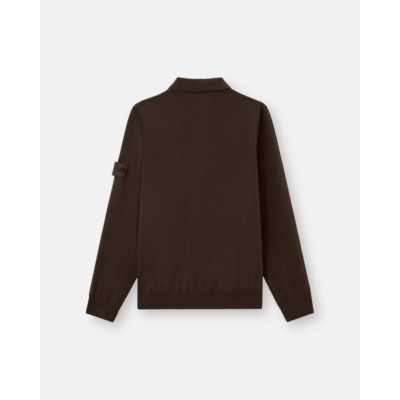 Stone Island Ghost Polo Long Sleeve Dark Brown