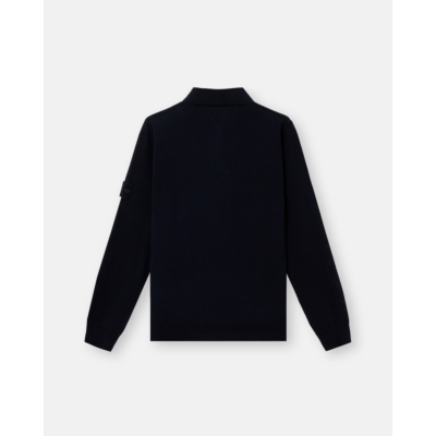 Stone Island Ghost Polo Pullover Lange Mouw Navy Blue
