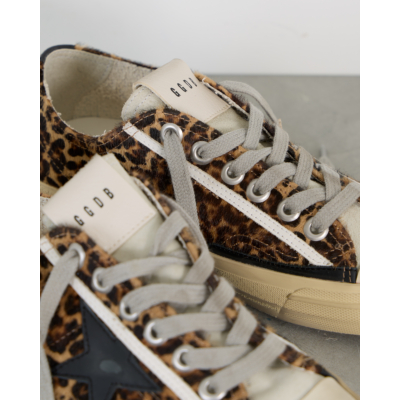 Golden Goose V-Star 2 Sneaker Horsy Leather Star Leopard Bruin