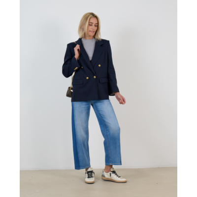 Cambio Orea Cropped O-Shape Jeans Blauw
