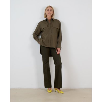Joseph Tafira Stretch Gabardine Straight Leg Pantalon Kaki