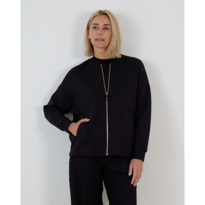 'S Max Mara  Giacca Vest in Jersey Scuba met Rits Zwart