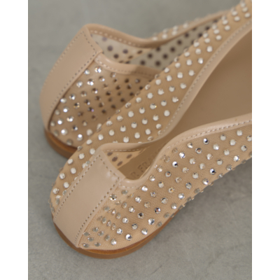 Dear Frances Balla Mesh Pump Crystal Beige