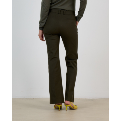 Joseph Tafira Stretch Gabardine Straight Leg Pantalon Kaki