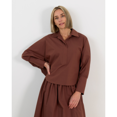 Natan Elvire Blouse Lange Mouw Bruin