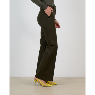 Joseph Tafira Stretch Gabardine Straight Leg Pantalon Kaki