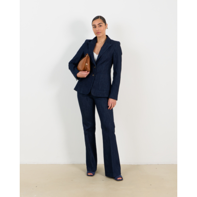 Luisa Cerano Pantalon denim pinstripe
