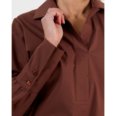 Natan Elvire Blouse Lange Mouw Bruin